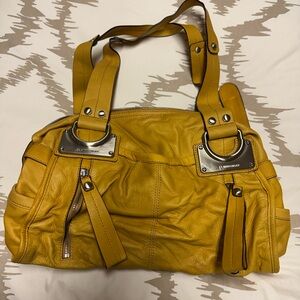B. Makowsky Yellow Leather Handbag